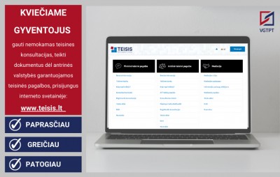 Valstybės garantuojama teisinė pagalba – elektroniniu būdu