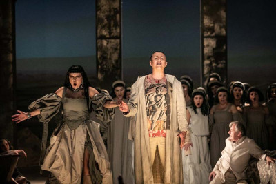 Olga Pasiecznik (Roksana), Andrzej Lampert (Piemuo). Fot. Krzysztof Mystkowski (Gdansko Baltijos opera)
