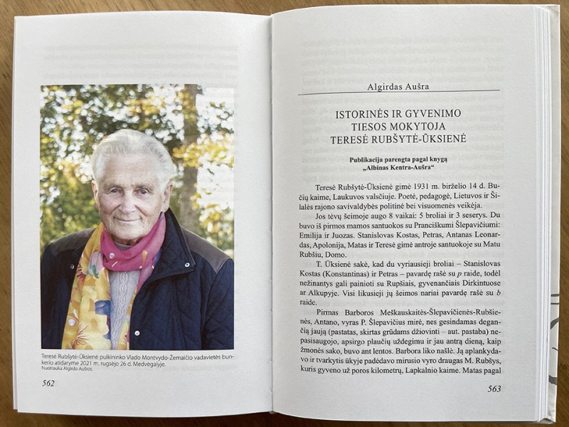 Istorinės ir gyvenimo tiesos mokytoja Teresė Rubšytė-Ūksienė