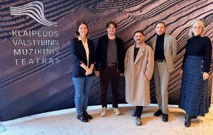 KVMT vadovė G.Giedraitytė, režisierius Tristan Braun, choreografas Nicola Mascia, scenografas Sebastian Ellrich ir KVMT vyriausioji patarėja A.Juozauskaitė. Kristinos Cvetkovės nuotr.