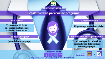 Dėl prostatos vėžio pasitikrina kas ketvirtas vyras