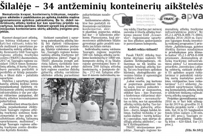 Šilalėje – 34 antžeminių konteinerių aikštelės