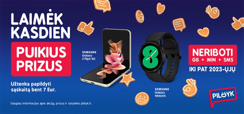 Kalėdinės „Pildyk“ dovanos – kasdien! Nuo neriboto plano metams iki „Samsung“ išmaniųjų
