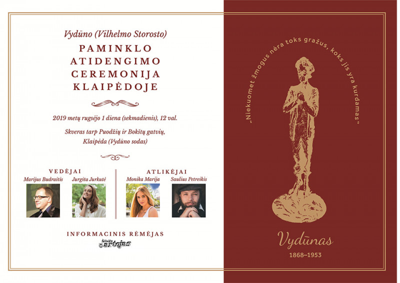 Vydūno paminklo atidengimo ceremonija Klaipėdoje