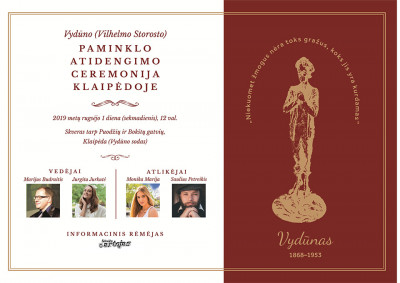 Vydūno paminklo atidengimo ceremonija Klaipėdoje