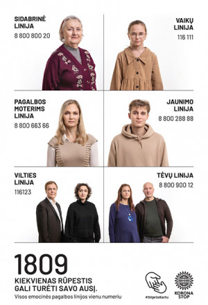 Visos emocinės pagalbos linijos vienu numeriu