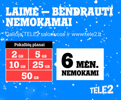 Per Kalėdas dovanokite laimę bendrauti ir patys gaukite dovanų: „Tele2“ tęsia šventinių pasiūlymų maratoną