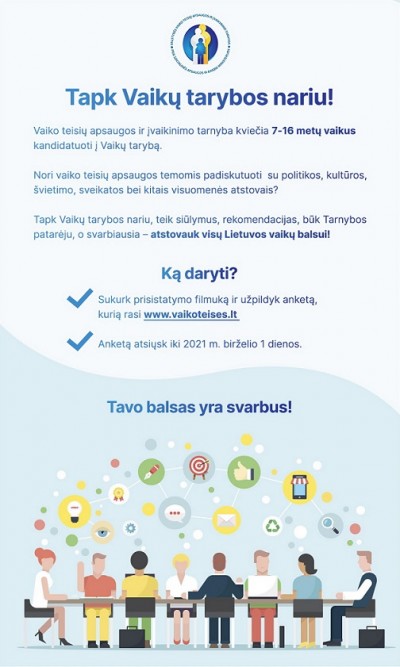 Kviečia vaikus kandidatuoti į Vaikų tarybą
